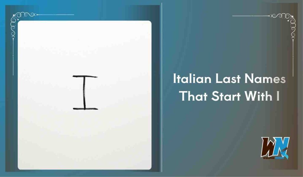Italian Last Names That Start With I