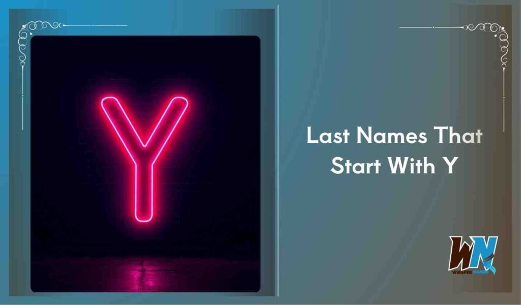Last Names That Start With Y